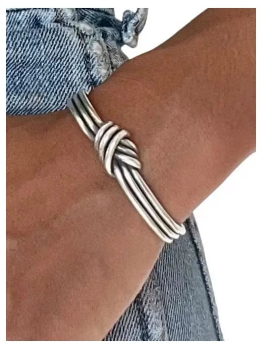NWT Vintage White K Gold Plated Solid Copper Knot Cuff Bangle